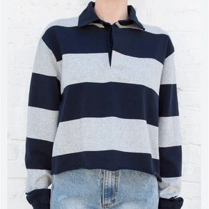 Brandy Melville Striped Collared Long Sleeve